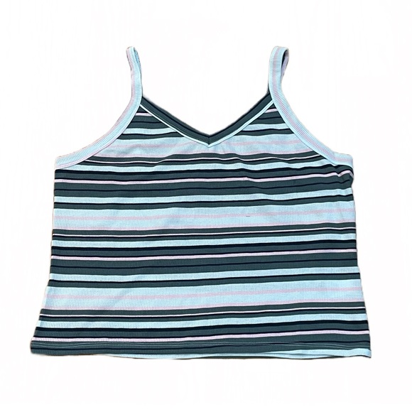 NEW Women's Wide-Strap Cami Top Striped Stretchy Plus Size tank 2X - Picture 9 of 16
